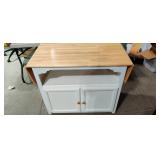 White Drop Leaf Kitchen/Microwave Cart.  Great
