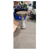 Concrete Birdbath  20" Top.   30" Tall 2 piece in
