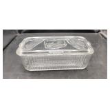 Refrigerator Dish. Covered Bottom has rim chip