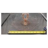 Pink Depression Tidbit Tray Good Condition