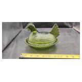 Green Hen on the Nest. Great Condition