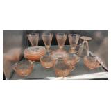 41 Pcs Pink Depression (packed away since 1991).