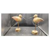 2 Wood Birds with Long Peckers