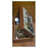 Hummel type Musical Jewelry Box with contents,