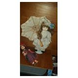 Antique Gura Doll (HD on neck) and Porcelain Doll