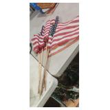 7 Small American Flags on Sticks