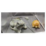Large Concrete Frog, Frog garden Stakes & Turtle