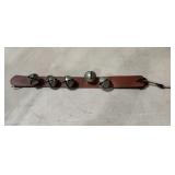 Small Stand of Sleigh Bells.   5 Bells on Leather