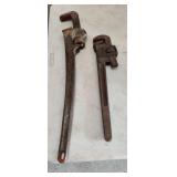 Vintage Rigid 24" Pipe wrench & Trimo 18"