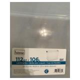 112qt storage tote with lid- lid has snack crack