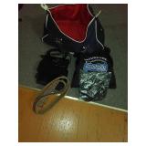 Gym bag includes bodylastics bands, jump rope,