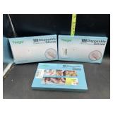3 packs of 100 disposable gloves- one size
