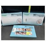 3 packs of 100 disposable gloves- one size