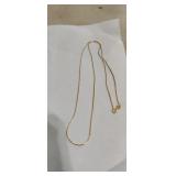 22" Sterling Silver 925 Italy Necklace Gold