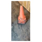 4 orange Safety cones.  Very Used condition