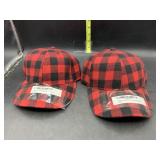 2 Buffalo plaid hats - new