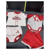 2 infant STL Cardinals outfits - 1 3-6 months , 1