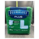 Fitright plus briefs size large - 20 count