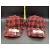 2 Buffalo plaid hats - new