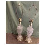 Pair of glass lamps