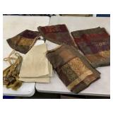 Curtains, sheers, valance, and tie backstage