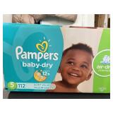Pampers Baby dry diapers - size 5 - 112 count -