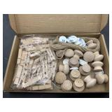 Wooden knobs and mini clothes pins