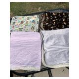 4 Sherpa lined baby blankets - like new