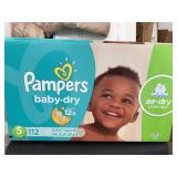 Pampers Baby dry diapers - size 5 - 112 count -