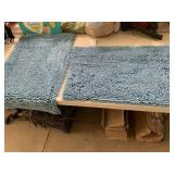 2 blue shag rugs - 21x34in