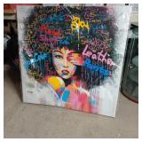 New Graffiti Lady oil on Canvas. 32x32  Small