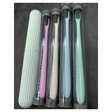 4 eco friendly toothbrushes with case
