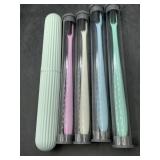 4 eco friendly toothbrushes with case