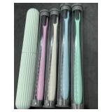 4 eco friendly toothbrushes with case