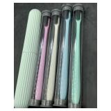 4 eco friendly toothbrushes with case