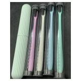 4 eco friendly toothbrushes with case