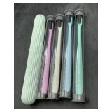 4 eco friendly toothbrushes with case