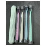 4 eco friendly toothbrushes with case