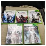 5 X-Box 360 Games.  Assassin