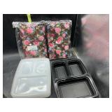 10 3 compartment meal prep containers with lids &