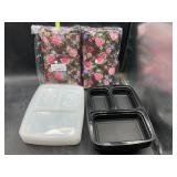 10 3 compartment meal prep containers with lids &
