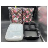 10 3 compartment meal prep containers with lids &