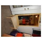 Bamboo Framed Mirror  & Matching Bench