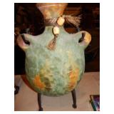 Southwest Pottery Jug on Iron Stand