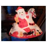 Lighted Outdoor Santa on Rocking Horse