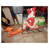 Santa on Sleigh w/Reindeer  - Outdoor -  Lighted