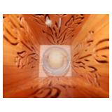 2 Hand Carved Oak Candle Holders w/Floral Design