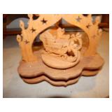 2 Wood Carved Sleighs