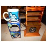 Goldrush Crock in Wood Box & Misc Items