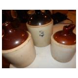 3 Stoneware crocks 1, 2 & 3 gallon